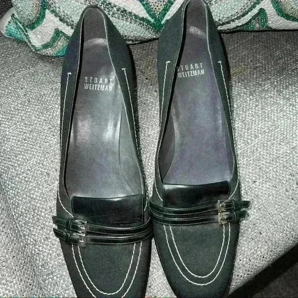 Stuart Weitzman Black Closed toe short heel loafer Size 8 - Picture 3 of 8